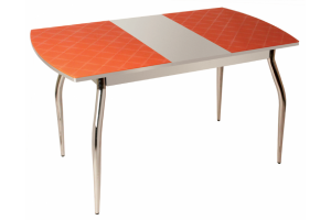Стол обеденный 5.5 Фуджи оранжевый - Мебельная фабрика «Мебель из стекла»