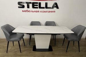Стол Стивен в керамике и стулья Сиетл - Мебельная фабрика «Стелла»