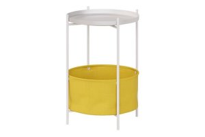 Стол журнальный Элдей рогожка желтый/белый - Мебельная фабрика «Мебелик»