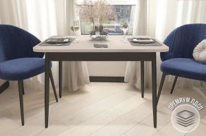 Стоун кашемир раздвижной, 110х70х81 см на черном подстолье - Мебельная фабрика «ГостМебель»