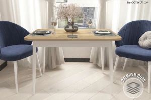 Стоун сонома раздвижной, 110х70х81 см на белом  подстолье - Мебельная фабрика «ГостМебель»