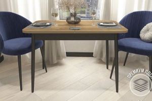 Стоун вотан раздвижной, 110х70х81 см на черном подстолье - Мебельная фабрика «ГостМебель»