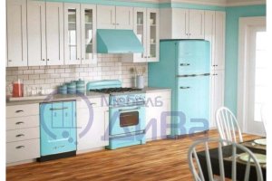 Светлая голубая Кухня Фьюжн - Мебельная фабрика «ДиВа мебель»
