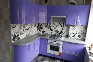 Угловая фиолетовая кухня - Мебельная фабрика «FORSETI»