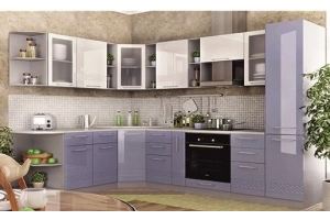Угловая фиолетовая кухня Лада - Мебельная фабрика «Мир Нестандарта»