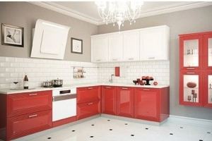 Угловая красная кухня Лана - Мебельная фабрика «Мир Нестандарта»