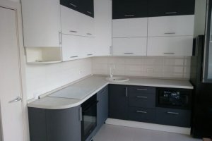 Угловая кухня Белый с графитом - Мебельная фабрика «Арт-Тек мебель»