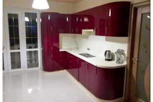 Угловая кухня красный глянец - Мебельная фабрика «ЛюксМебель24»