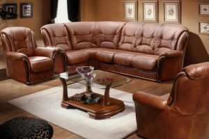 Угловой диван из натуральной кожи - Мебельная фабрика «Вологодская мебельная фабрика»