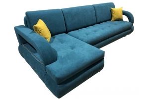 Угловой диван с оттоманкой синий - Мебельная фабрика «ILSoft»