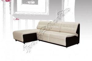 Угловой кожаный диван Фараон 4 с оттоманкой - Мебельная фабрика «Гранд-мебель»