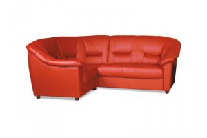 Угловой красный кожаный диван - Мебельная фабрика «Гартлекс»