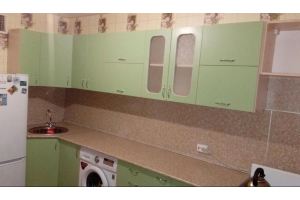 Зеленая угловая кухня ЛДСП - Мебельная фабрика «Народная мебель»